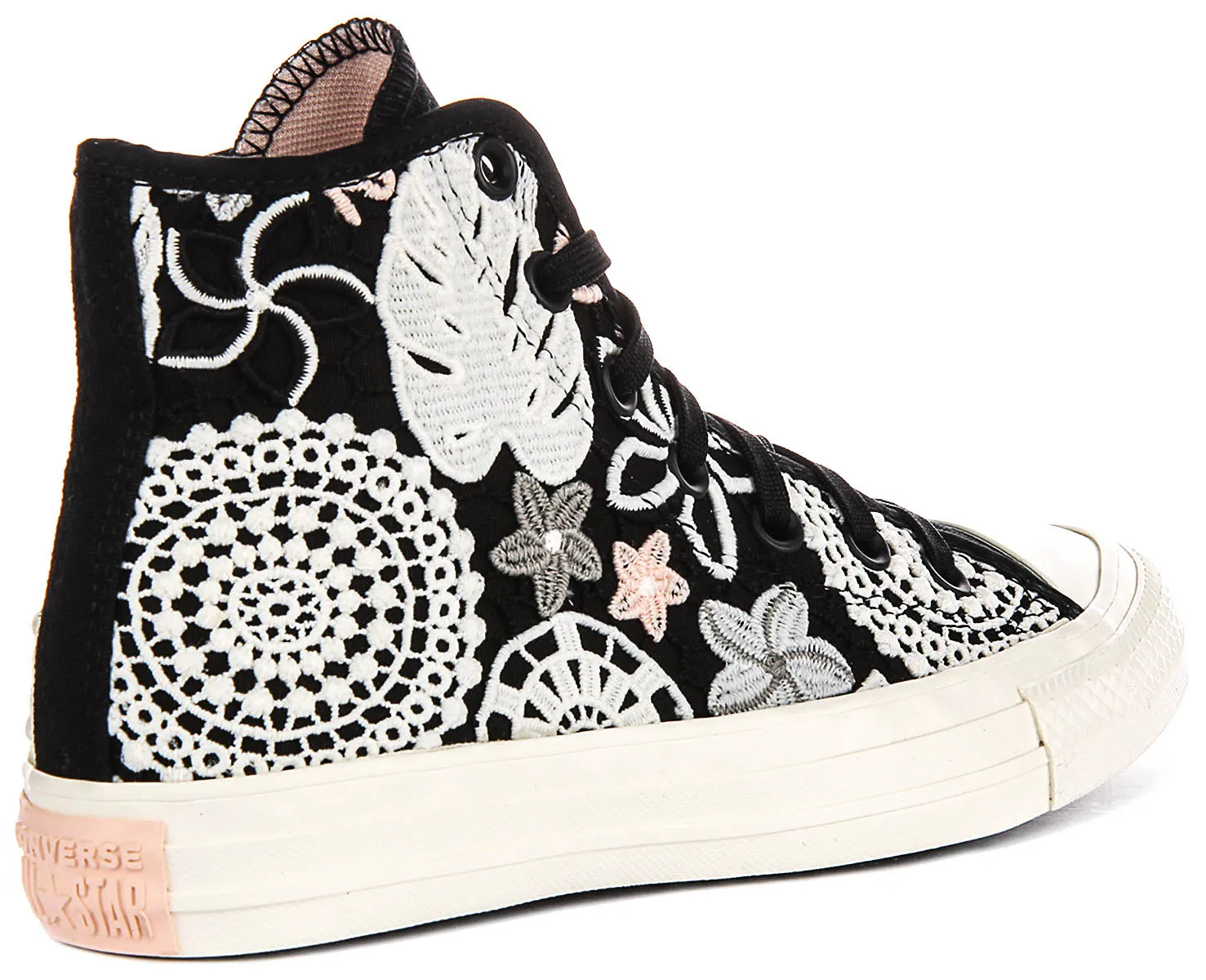 Converse A07536C Crochet Floral In Black For Women Shoes Converse