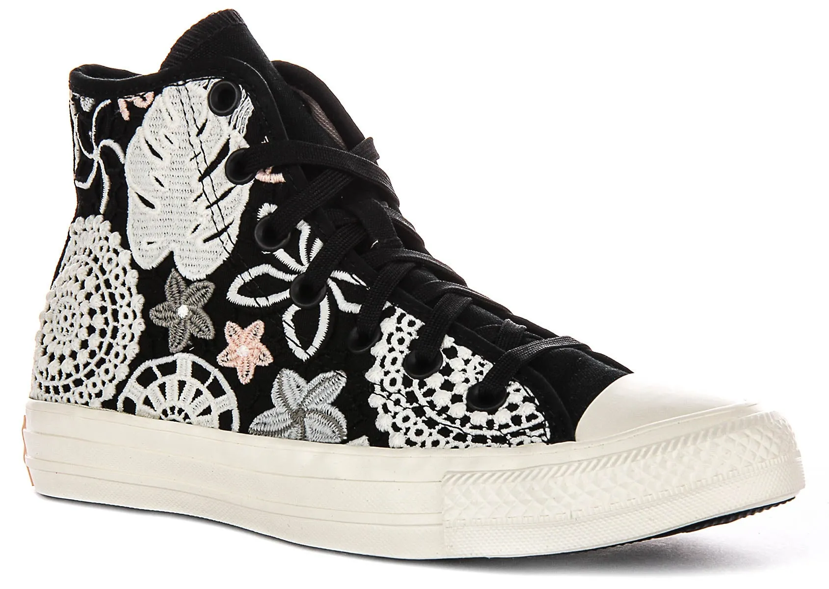 Converse A07536C Crochet Floral In Black For Women Shoes Converse
