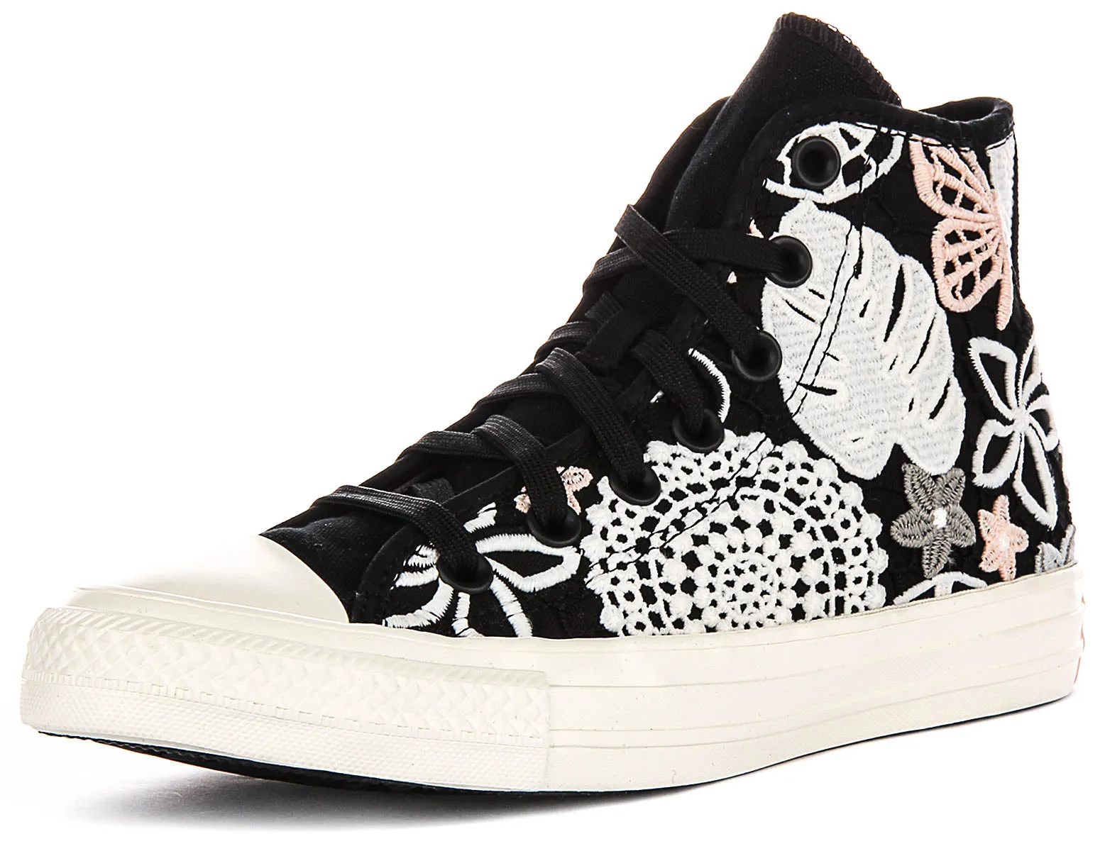 Converse A07536C Crochet Floral In Black For Women Shoes Converse