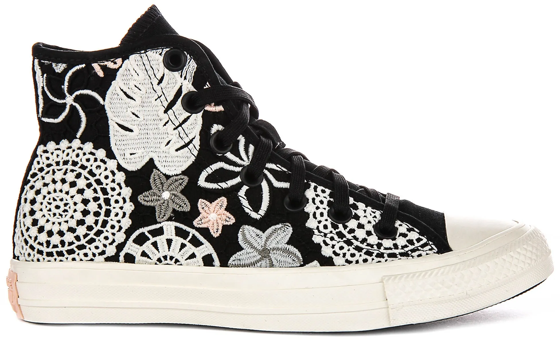 Converse A07536C Crochet Floral In Black For Women Shoes Converse