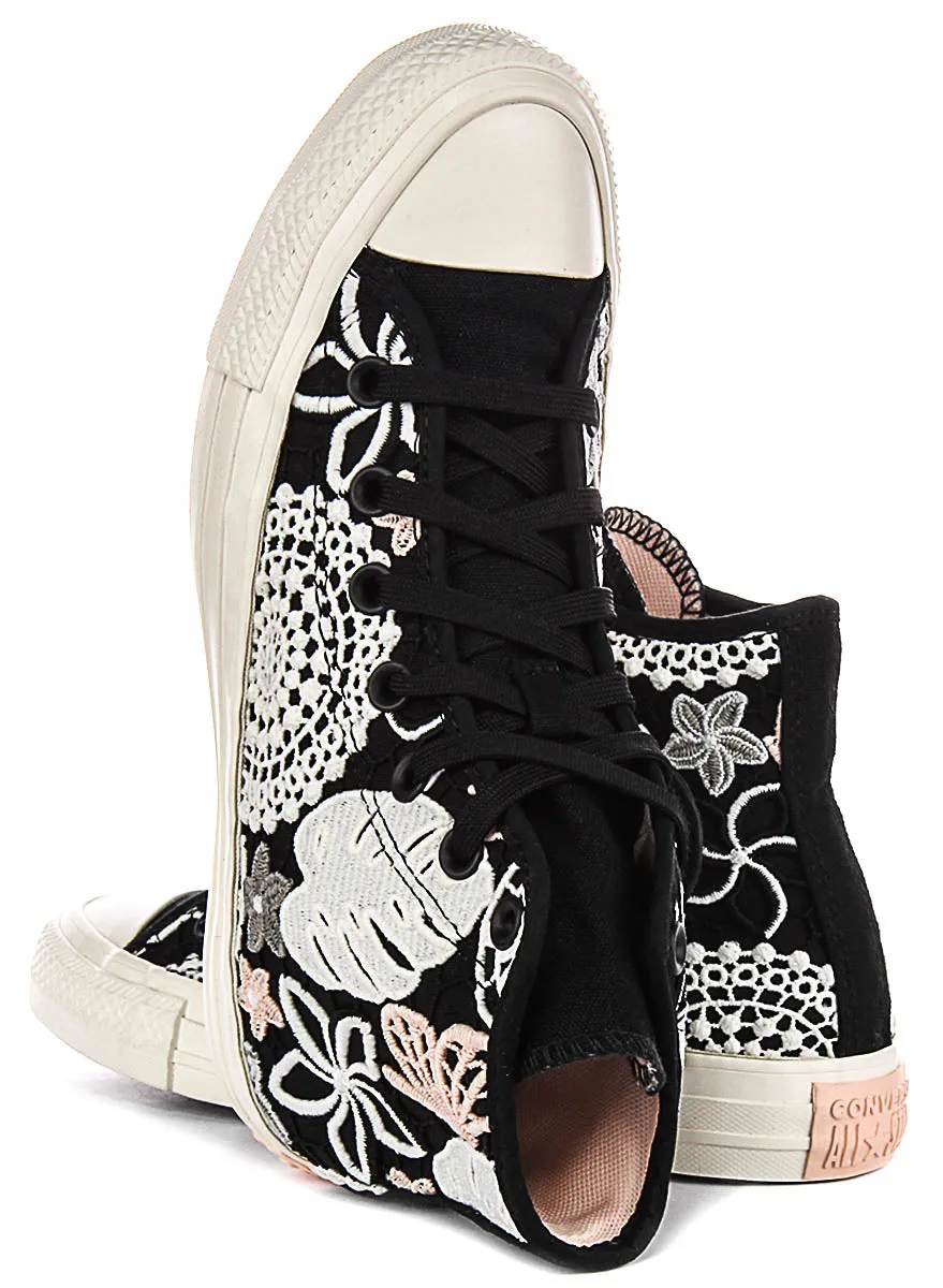 Converse A07536C Crochet Floral In Black For Women Shoes Converse