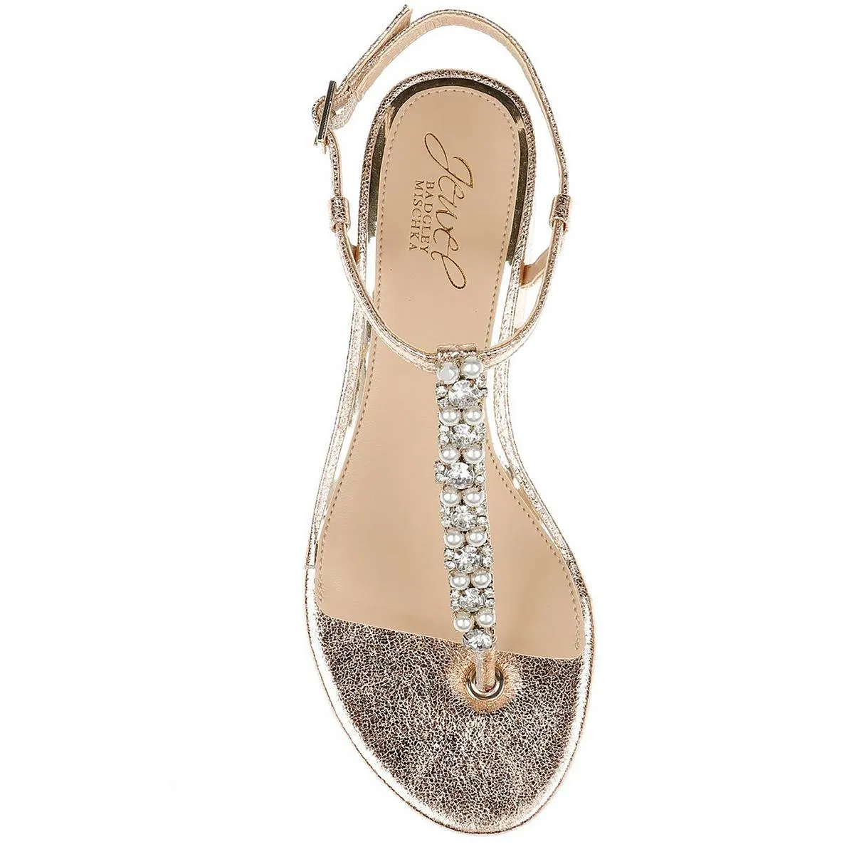 Dasha Womens Metallic Jeweled Thong Sandals
