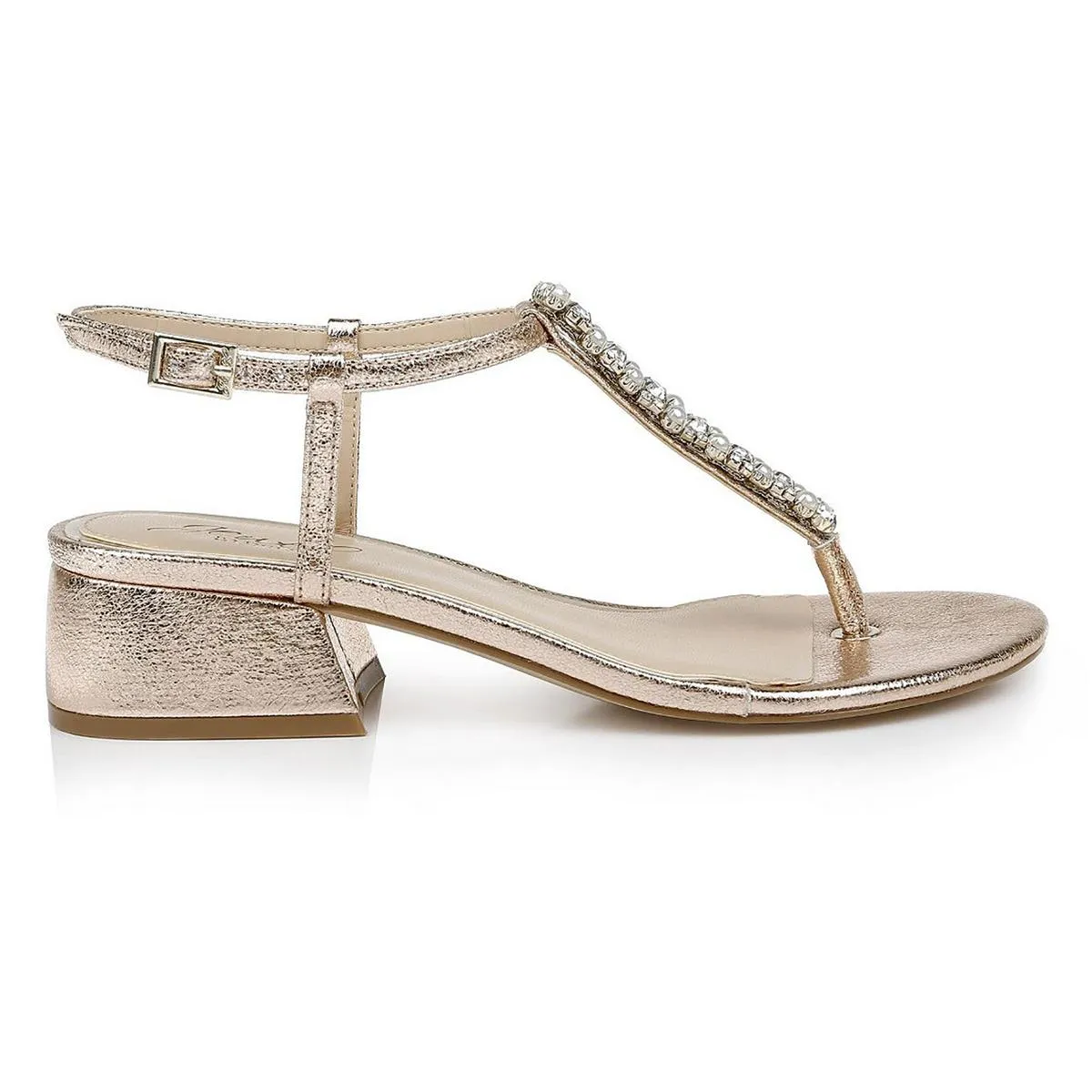Dasha Womens Metallic Jeweled Thong Sandals