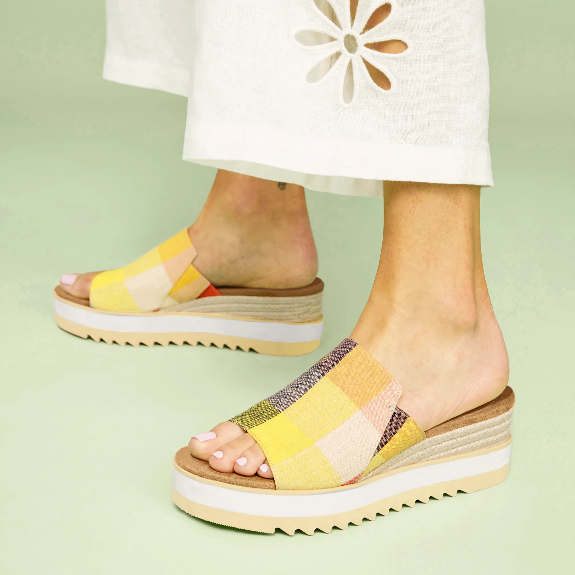 Diana Picnic Plaid Mule Sandal
