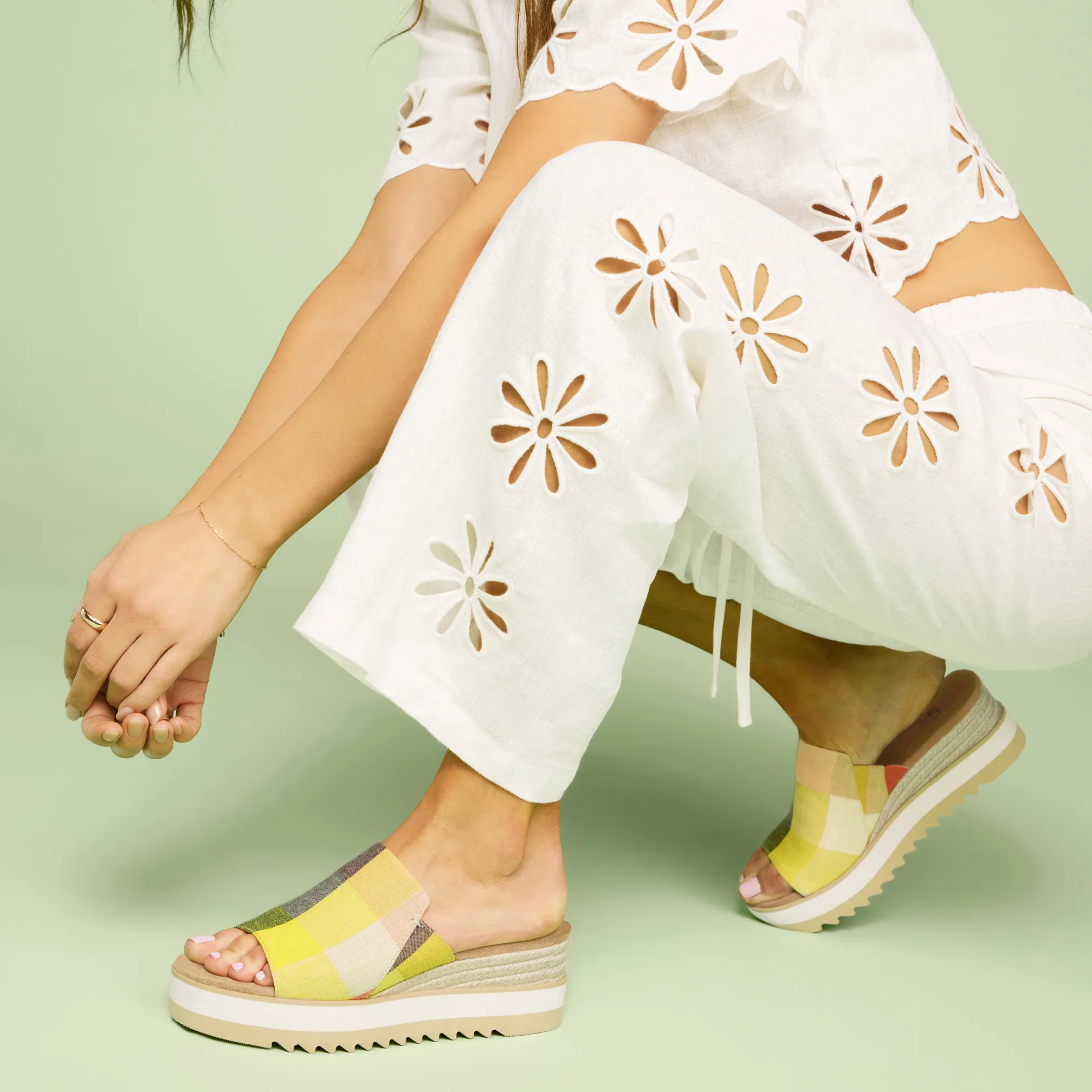 Diana Picnic Plaid Mule Sandal