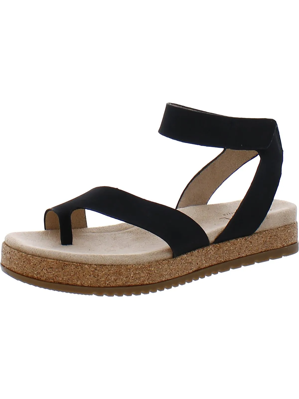 Divina Womens Faux Leather Ankle Strap Platform Sandals