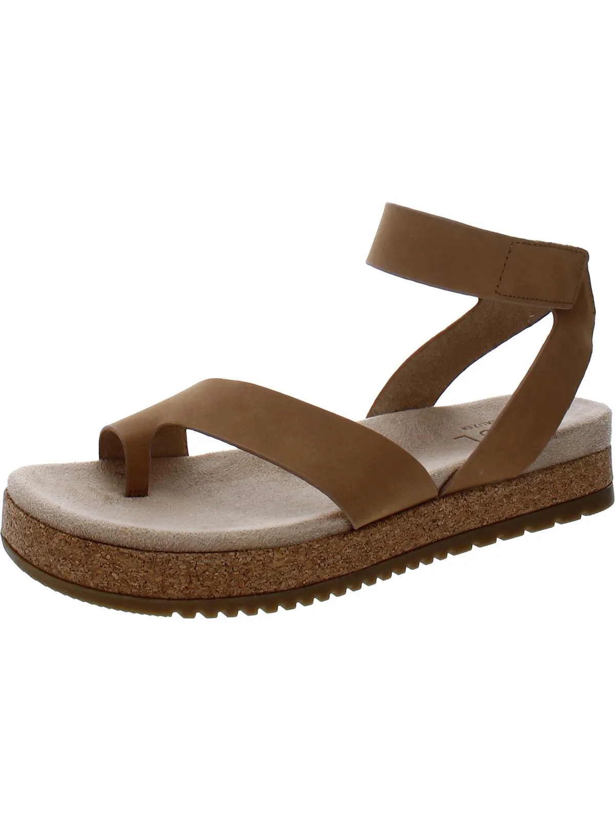 Divina Womens Faux Leather Ankle Strap Platform Sandals