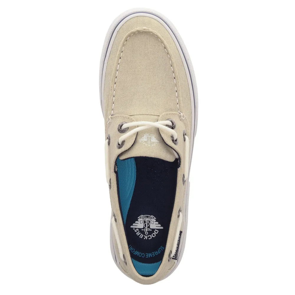 Dockers Mens Rowe Canvas Casual Lace Up Boat Shoe