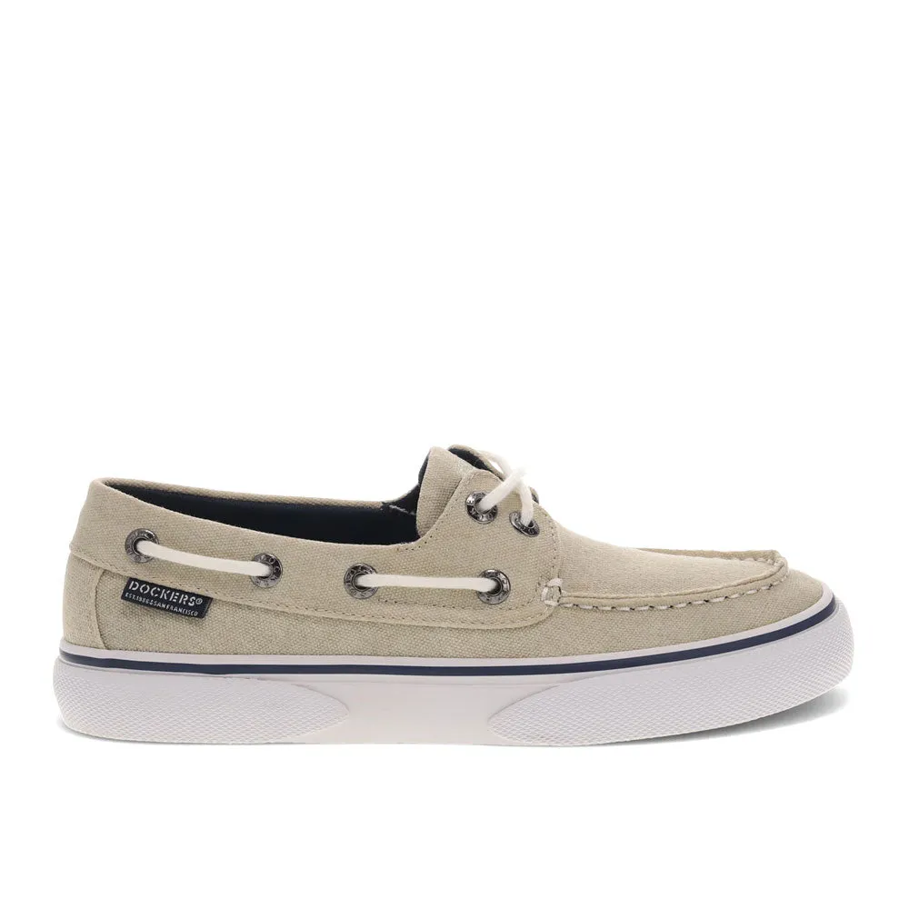Dockers Mens Rowe Canvas Casual Lace Up Boat Shoe