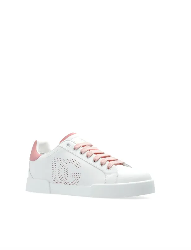 Dolce & Gabbana Portofino perforated-logo leather sneakers