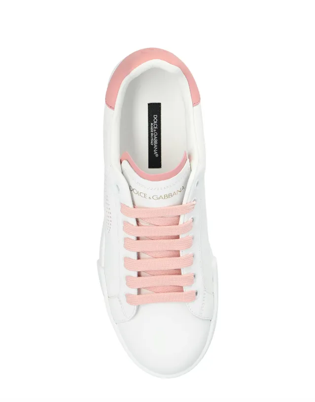 Dolce & Gabbana Portofino perforated-logo leather sneakers