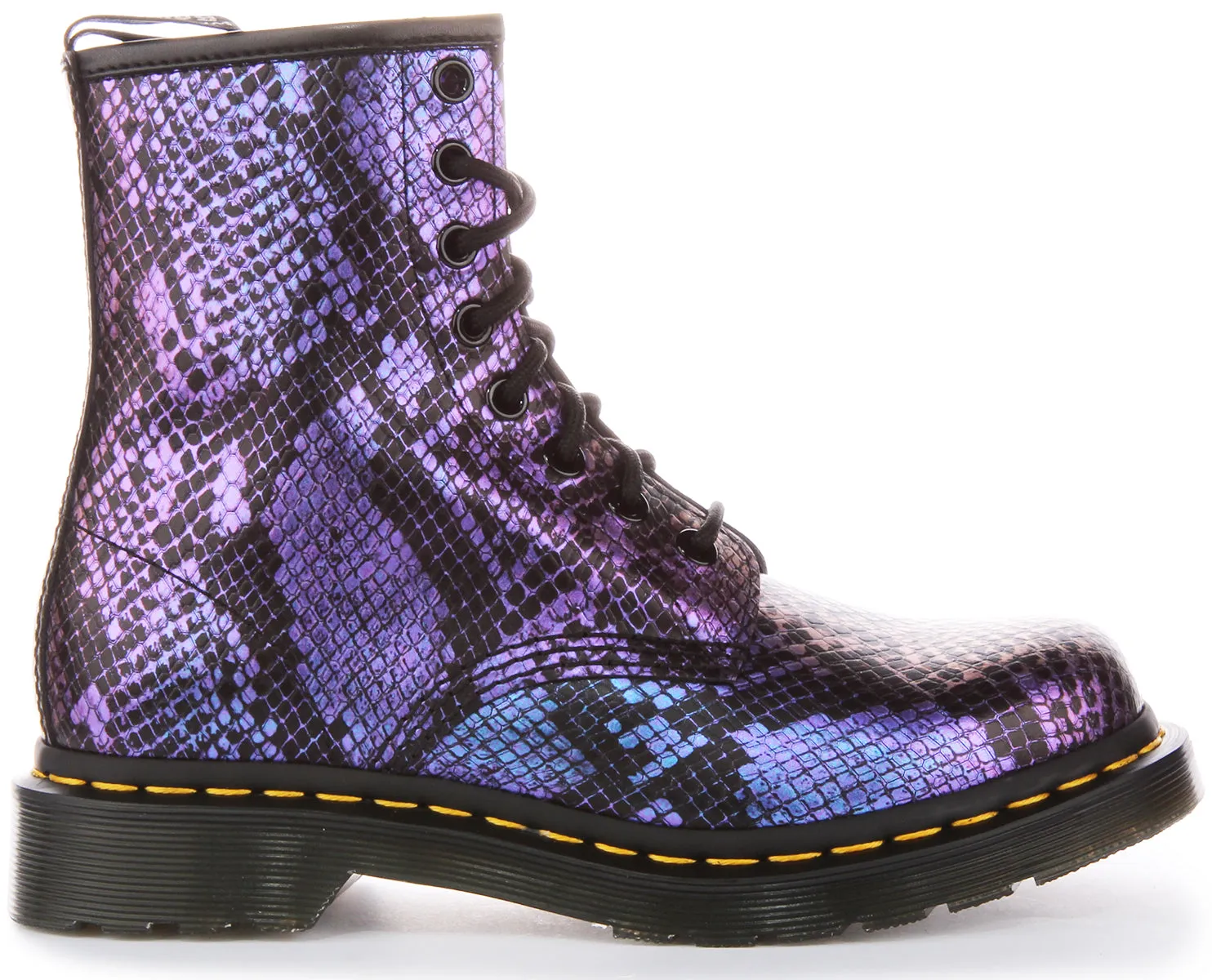 Dr Martens 1460 Snake In Black Purple For Women Shoes Dr Martens