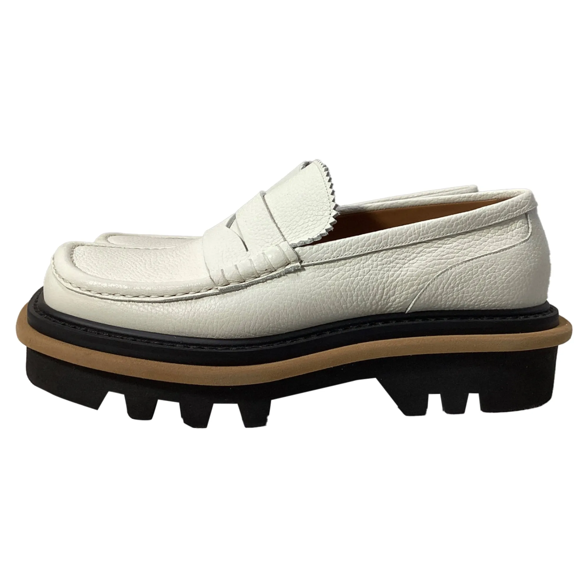 Dries Van Noten Penny Loafers in White Leather