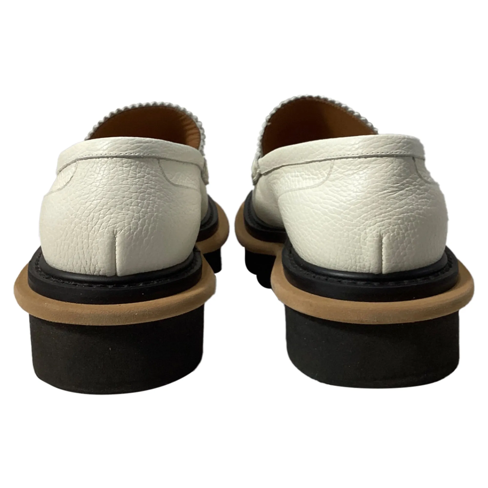 Dries Van Noten Penny Loafers in White Leather