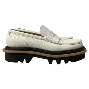 Dries Van Noten Penny Loafers in White Leather