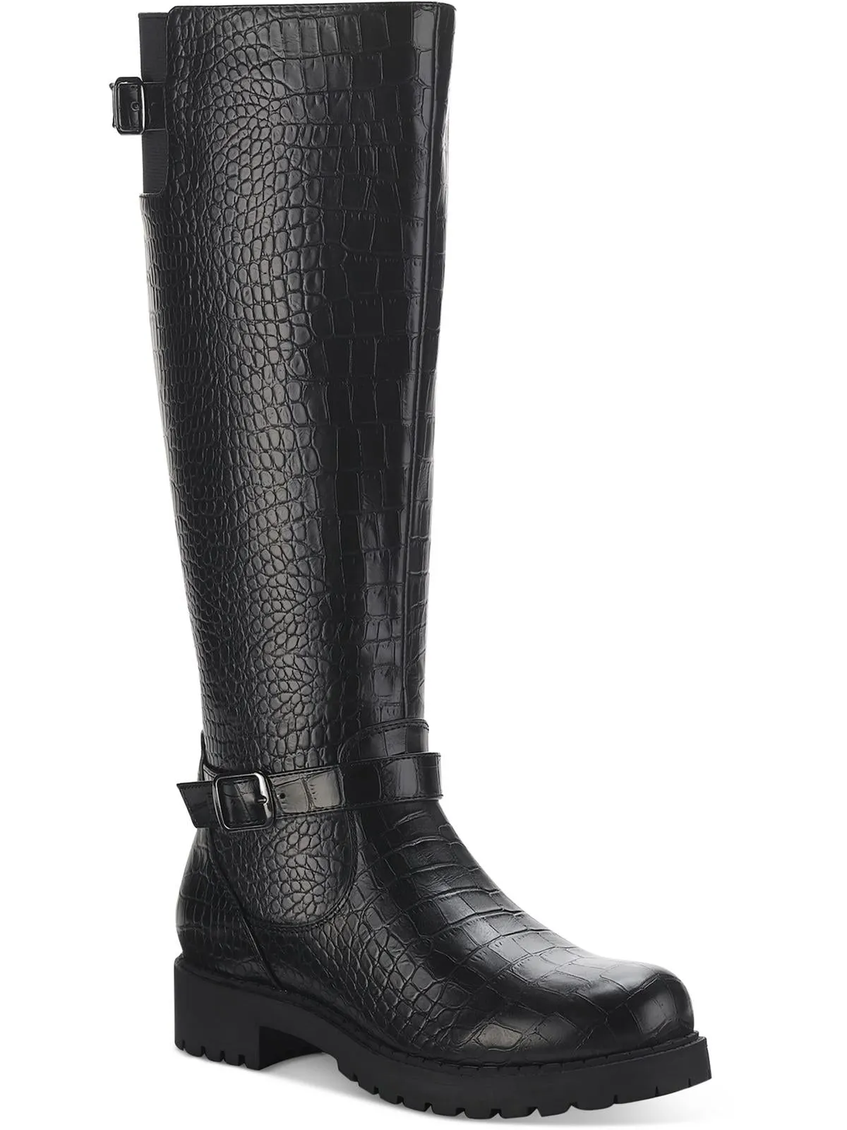 Elenorr  Womens Snake Skin Faux Leather Knee-High Boots