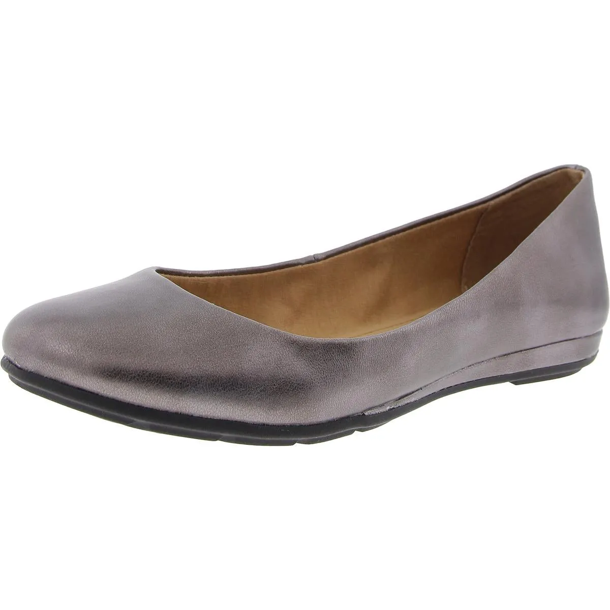 Eliana Womens Microfiber Almond Toe Ballet Flats