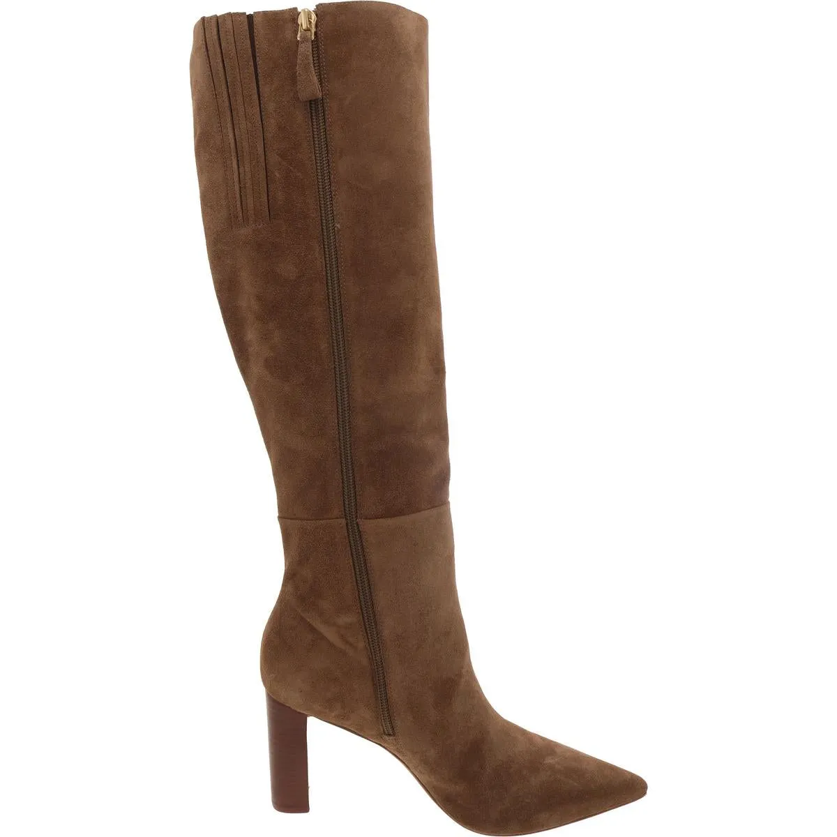 Elisa Womens Faux Suede Stacked Heel Over-The-Knee Boots