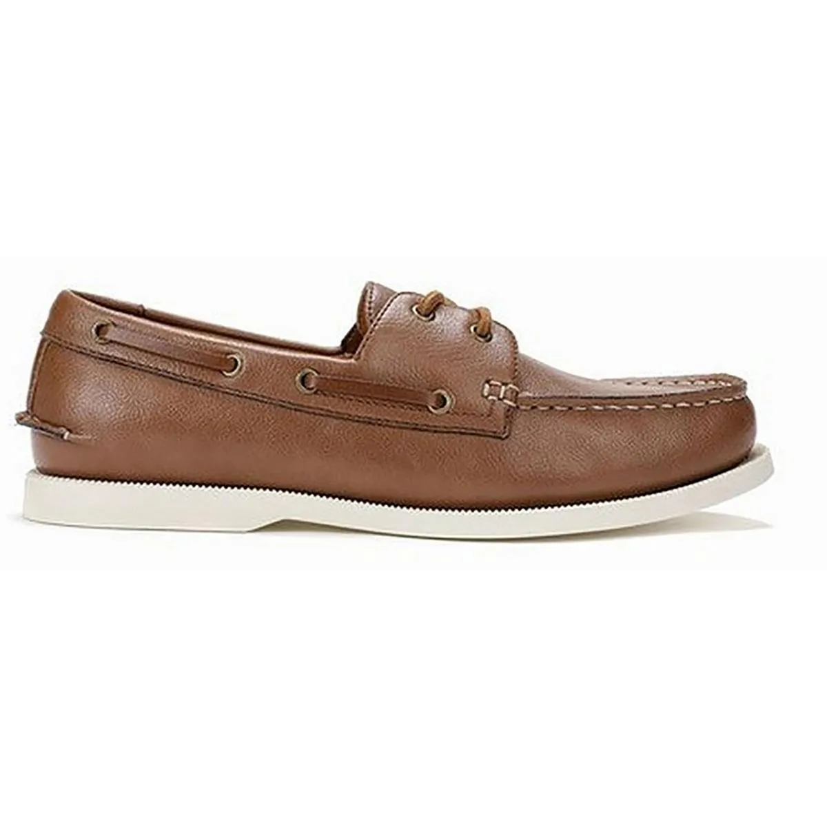 Elliot Mens Contrast Trim Faux Leather Boat Shoes