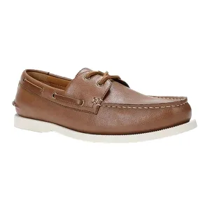 Elliot Mens Contrast Trim Faux Leather Boat Shoes