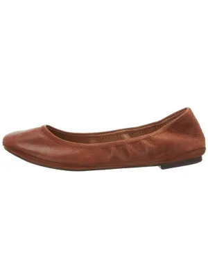Emmie Womens Leather Round Toe Ballet Flats