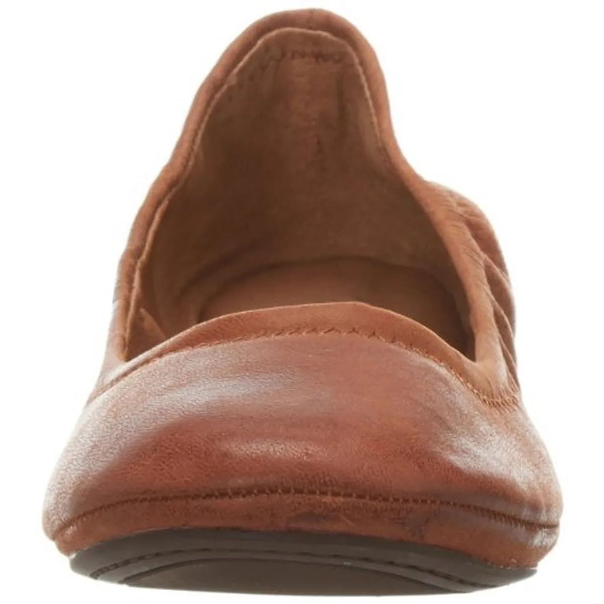 Emmie Womens Leather Round Toe Ballet Flats