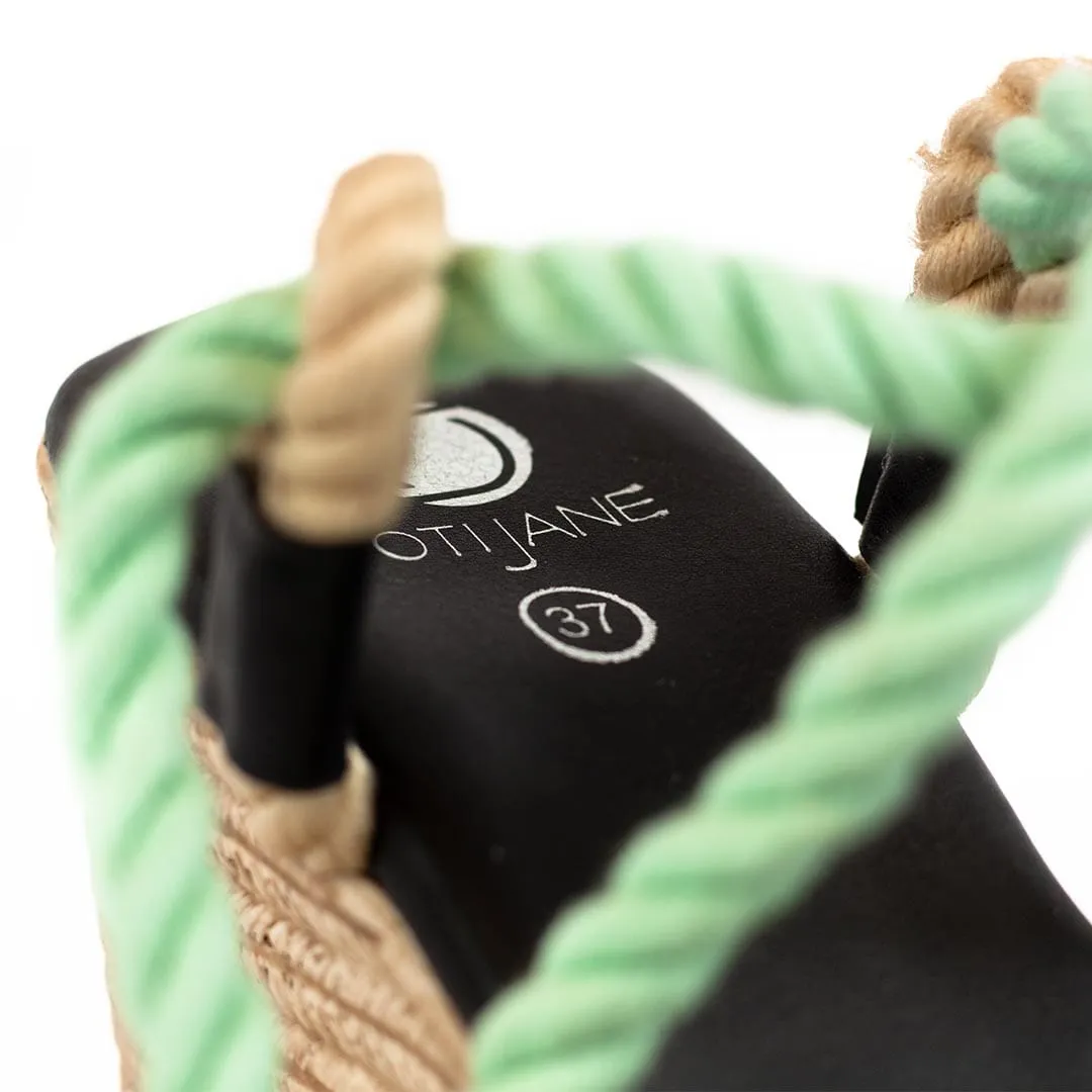 Eva Vegan Cotton Cord Wedge Sandals | Multi