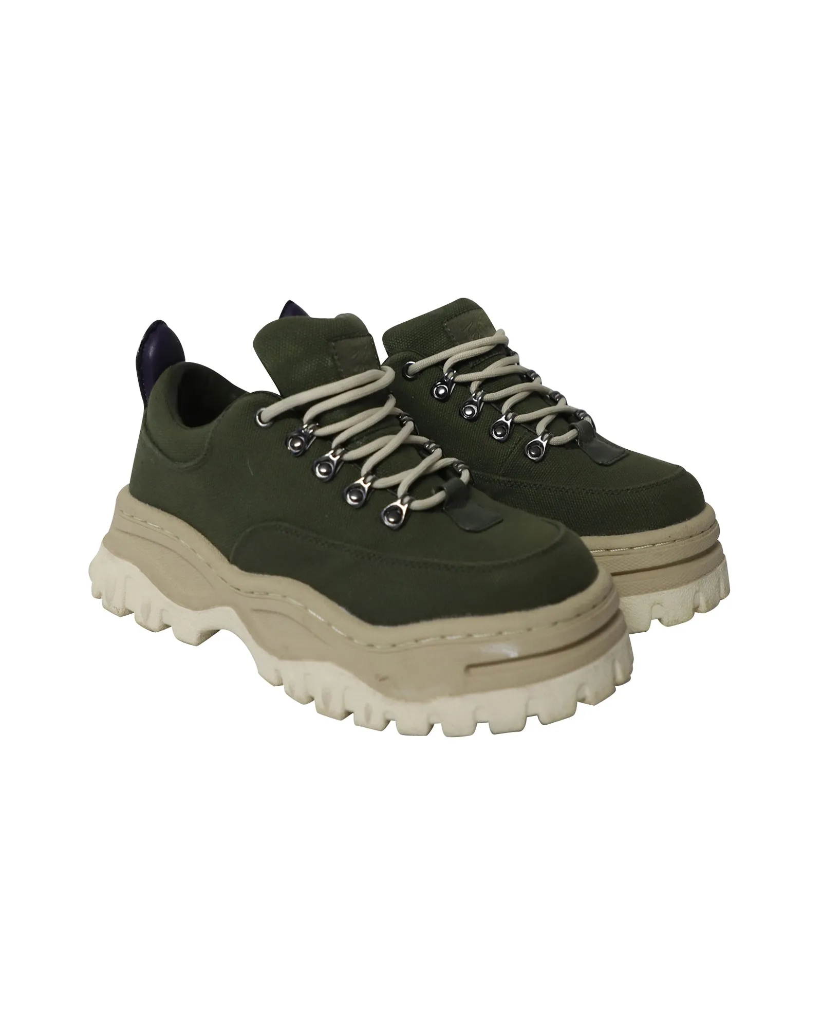 Eytys Chunky Angel Sneakers in Army Green Canvas