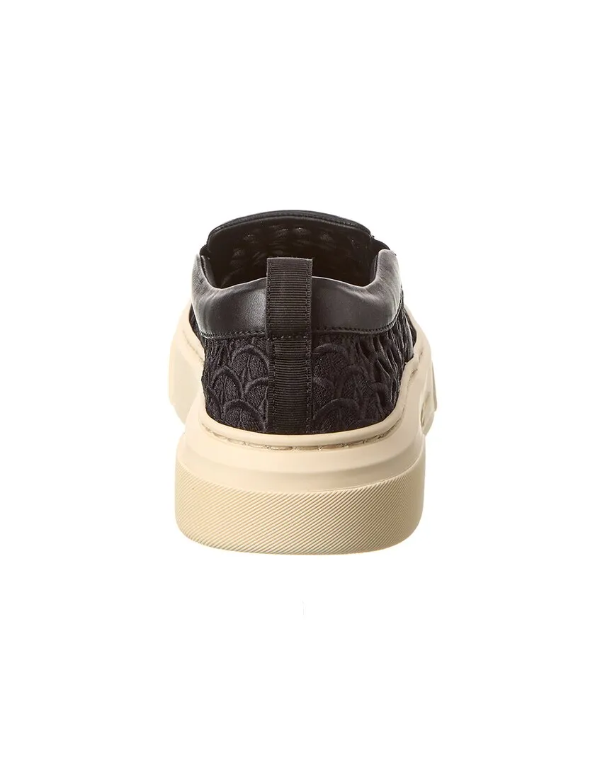 Ferragamo Cassina La Leather-Trim Slip-On Sneaker