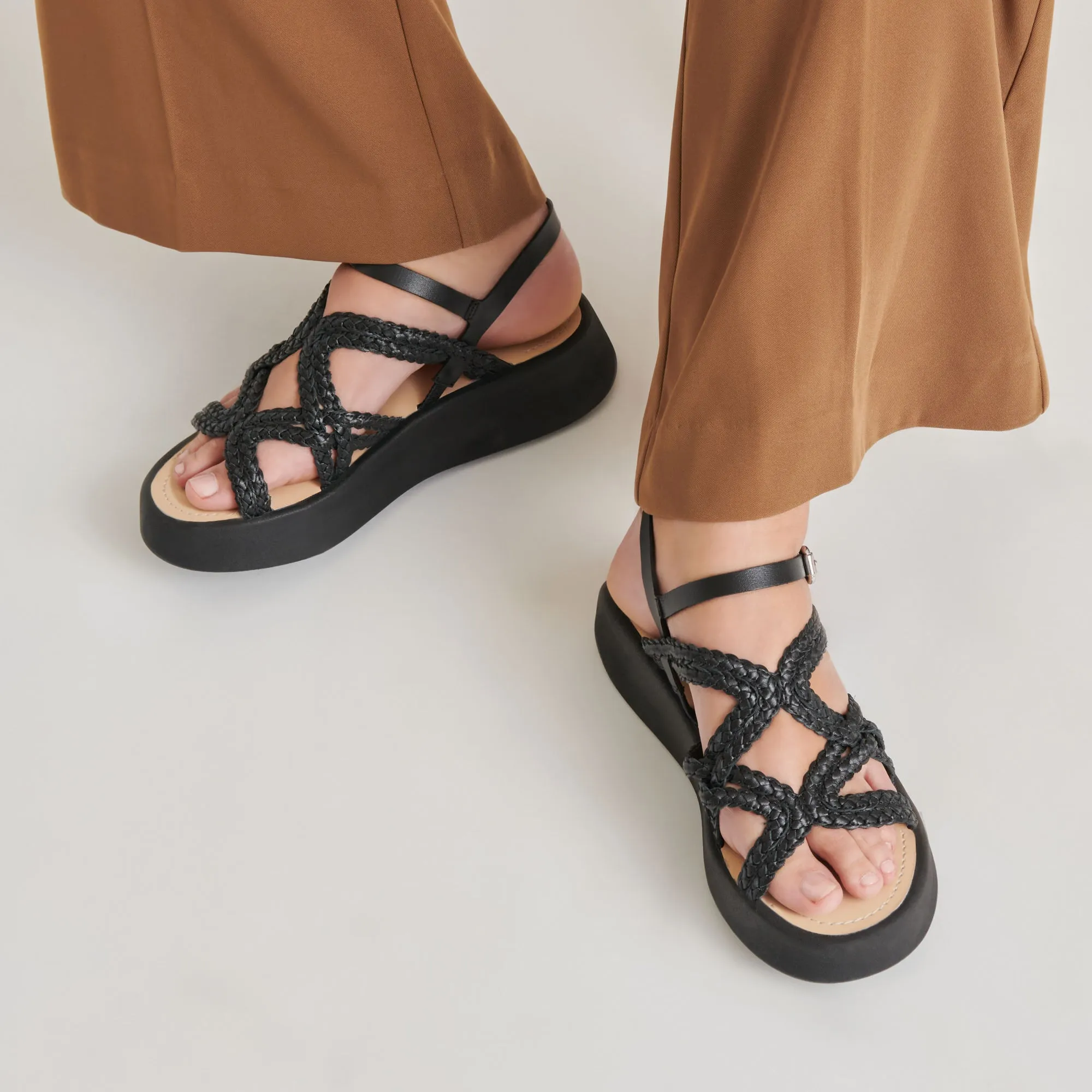GATSBY SANDALS BLACK LEATHER