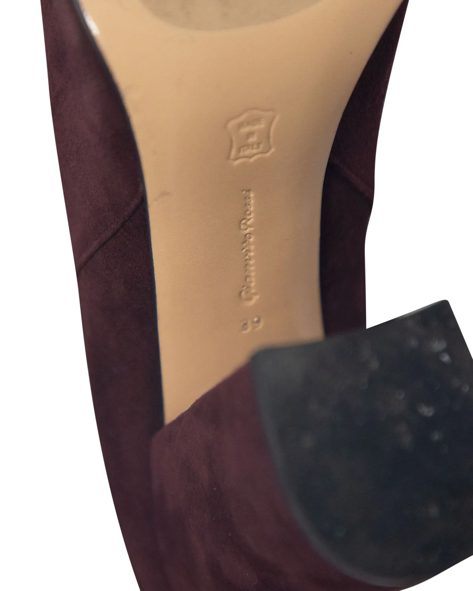Gianvito Rossi Leslie Ankle-Tie Boots in Burgundy Suede