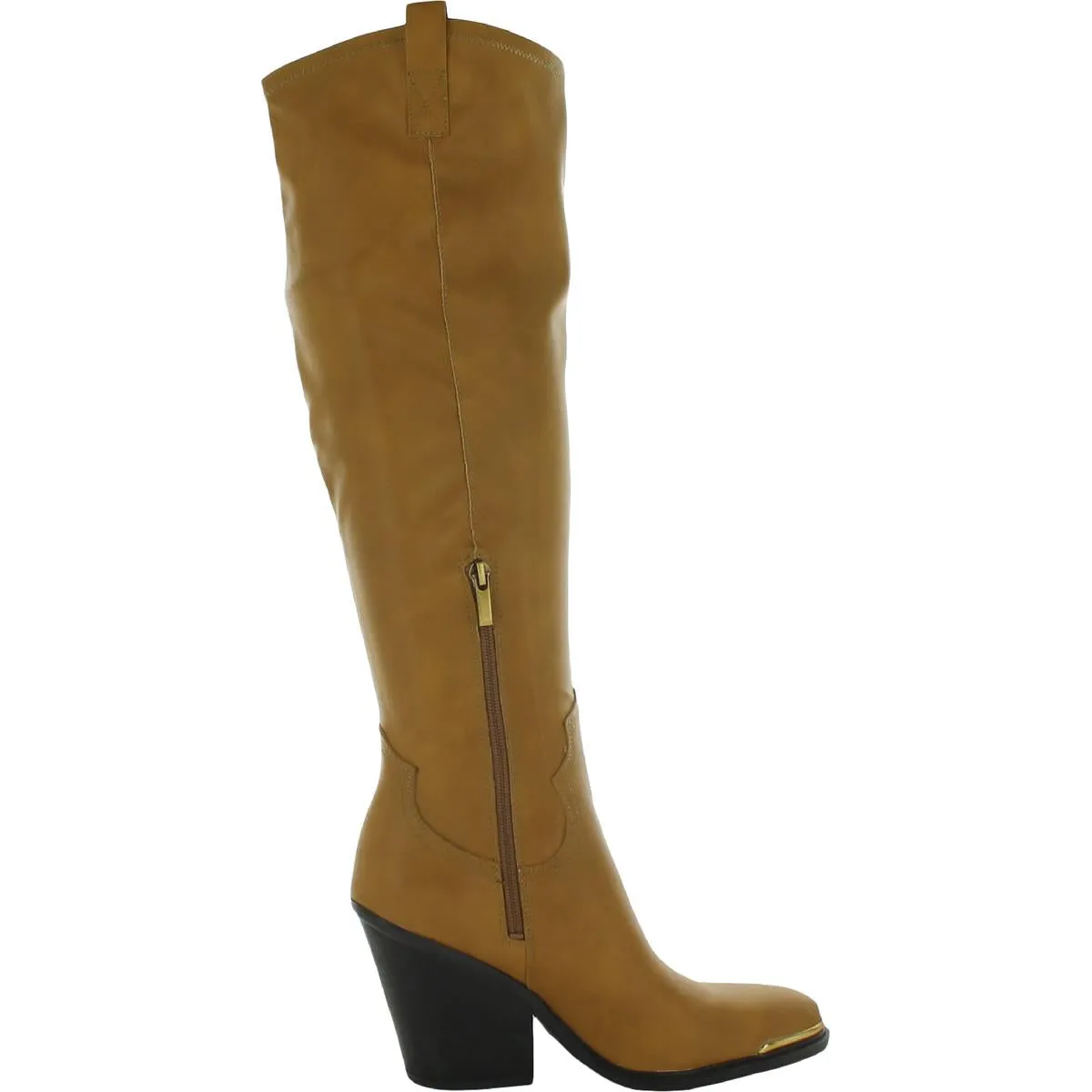 Glenice 2 Womens Faux Leather Stacked Heel Knee-High Boots