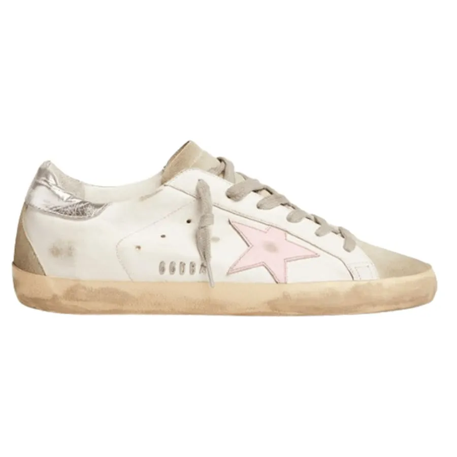 Golden Goose Superstar Pink Star and Metallic Heel Tab Women's Sneakers
