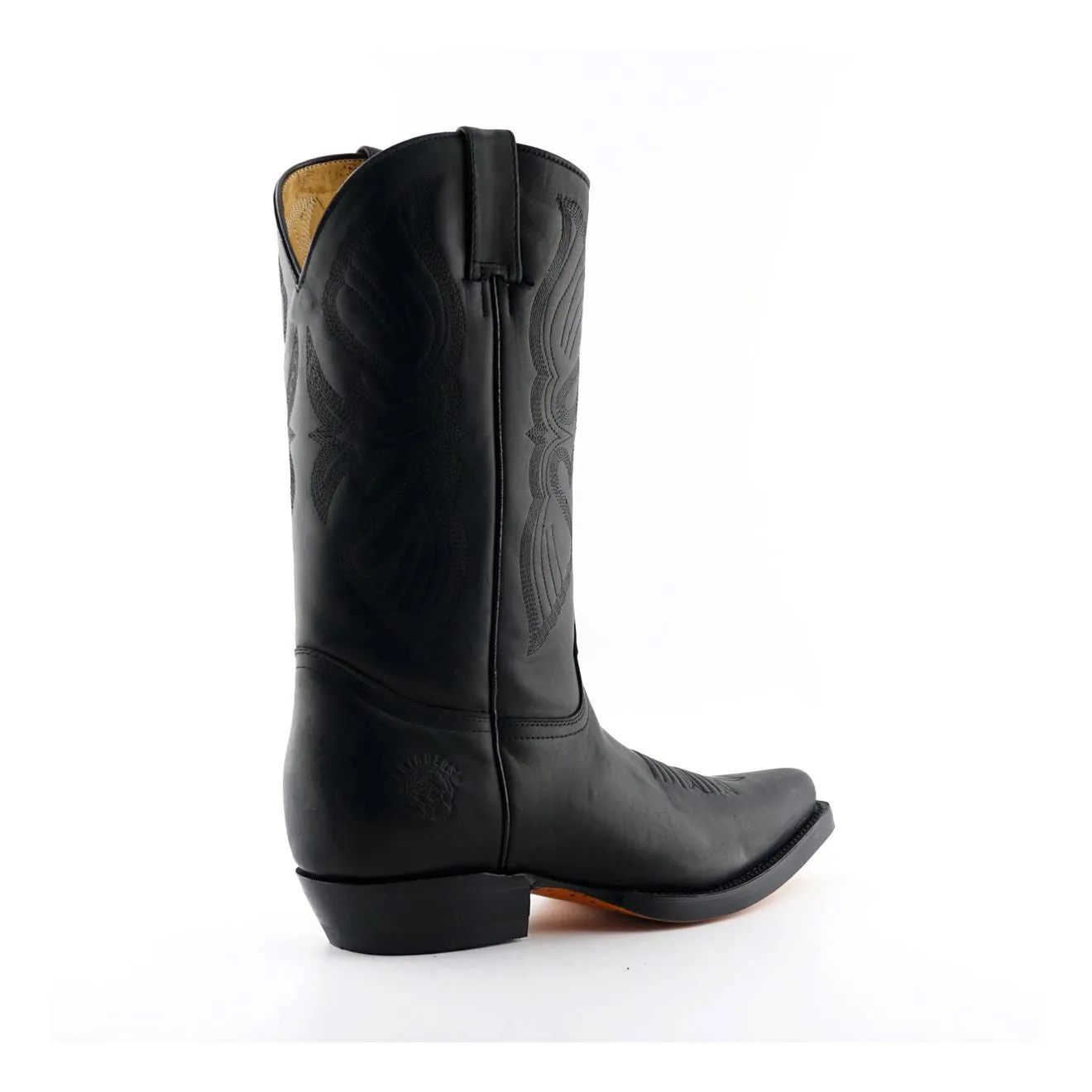 Grinders Mens Black Cowboy Leather Boots- Louisiana
