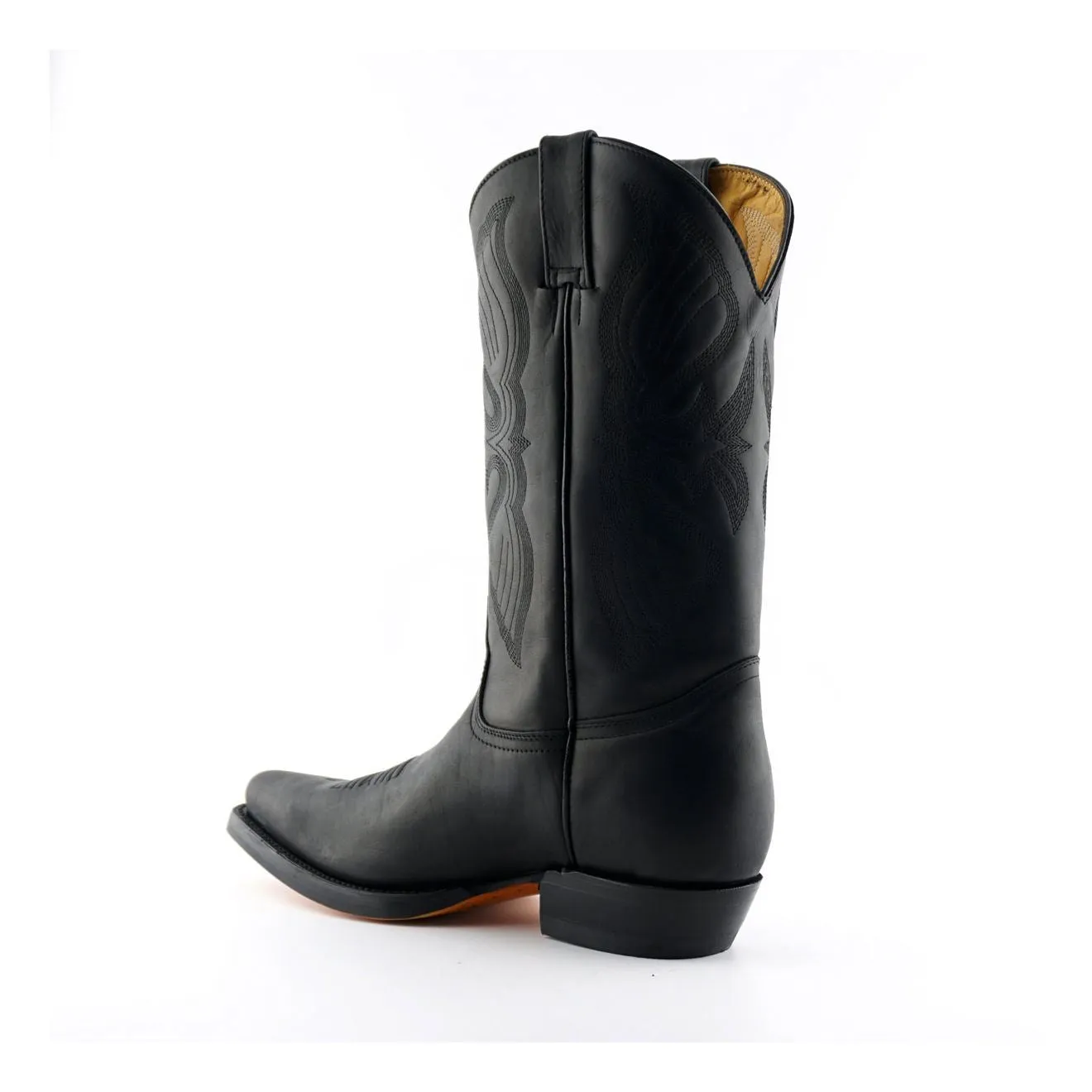 Grinders Mens Black Cowboy Leather Boots- Louisiana