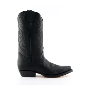 Grinders Mens Black Cowboy Leather Boots- Louisiana