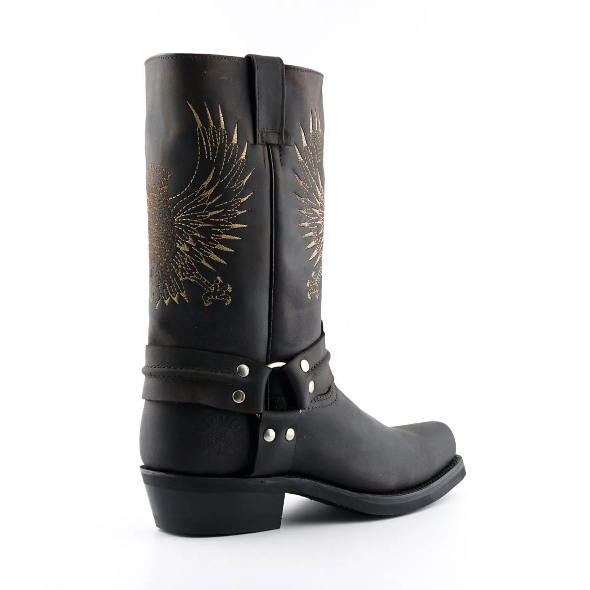 Grinders Mens Brown Leather Cowboy Boots-Bald Eagle