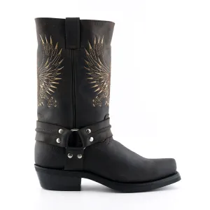 Grinders Mens Brown Leather Cowboy Boots-Bald Eagle