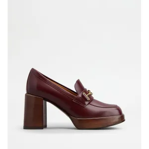 Heeled Loafers in Leather