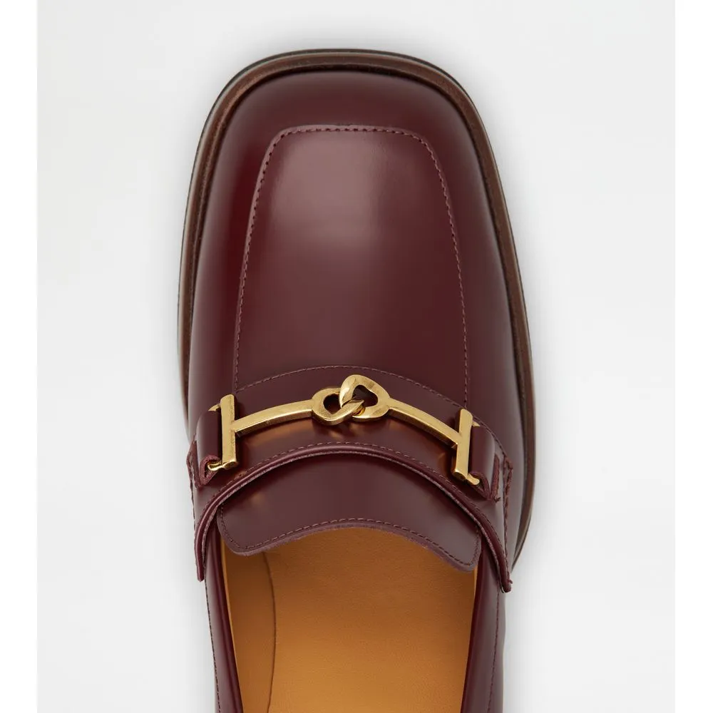 Heeled Loafers in Leather