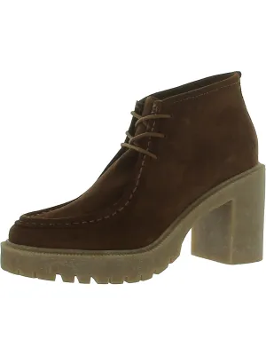 Hollia Womens Block Heel Faux Suede Mid-Calf Boots