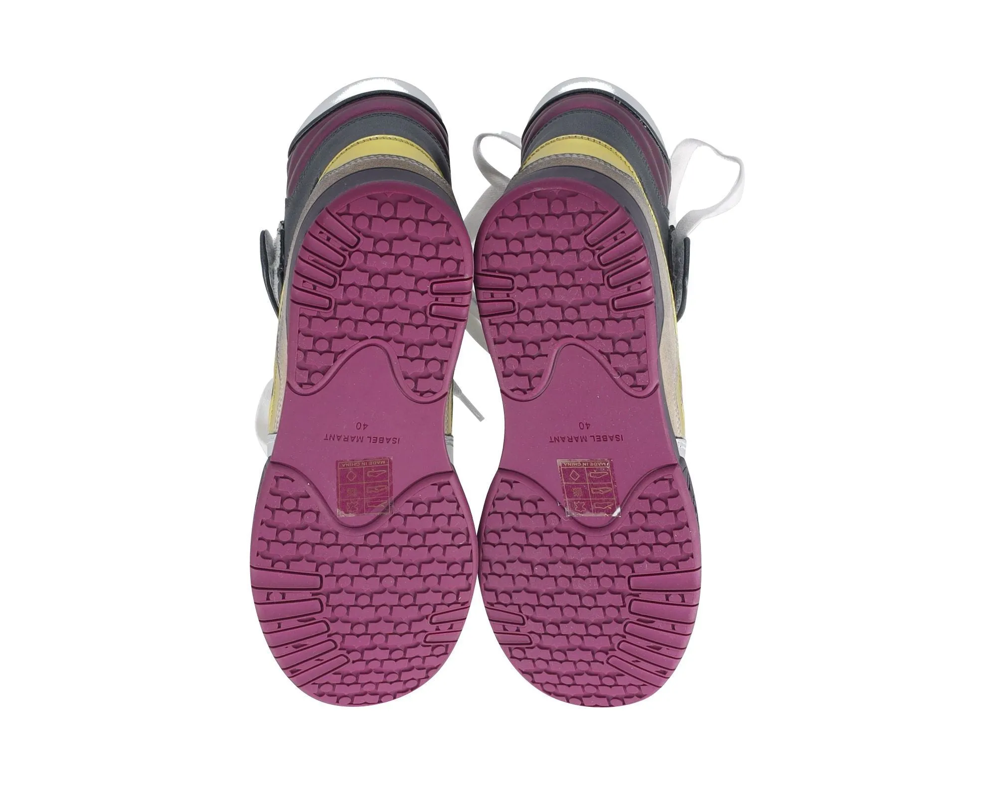 Isabel Marant Bresse Metallic Colorblock High-Top Sneakers in Multicolor Leather