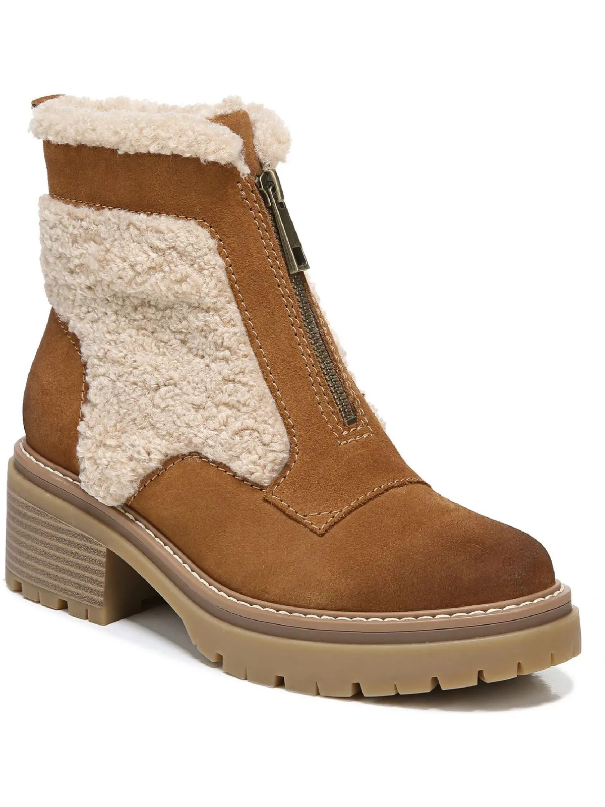 Jett Womens Suede Lugged Sole Ankle Boots