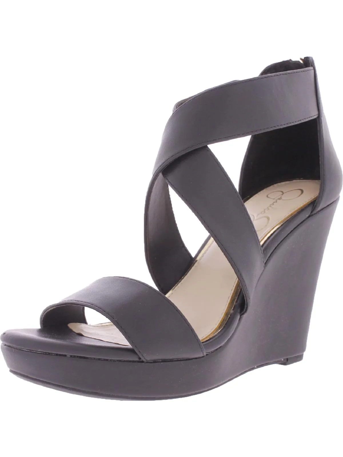 Jinxxi Womens Faux Leather Platform Wedge Sandals