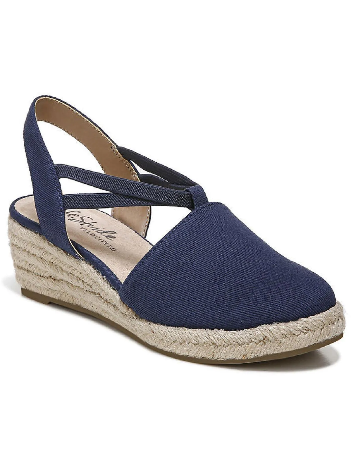Katrina 2 Womens Cushioned Footbed Canvas Wedge Sandals