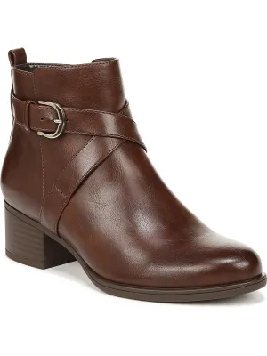 KIMBRA Womens Faux Leather Short Ankle Boots