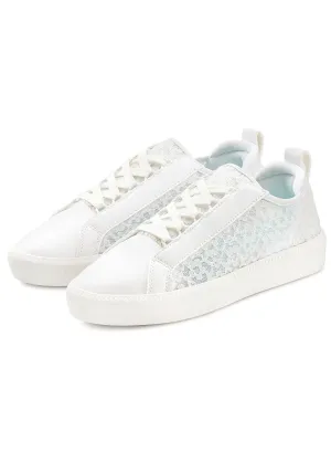 LASCANA Women's Sheer Lace Detail Sneakers