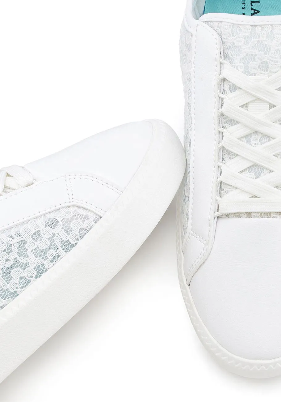 LASCANA Women's Sheer Lace Detail Sneakers