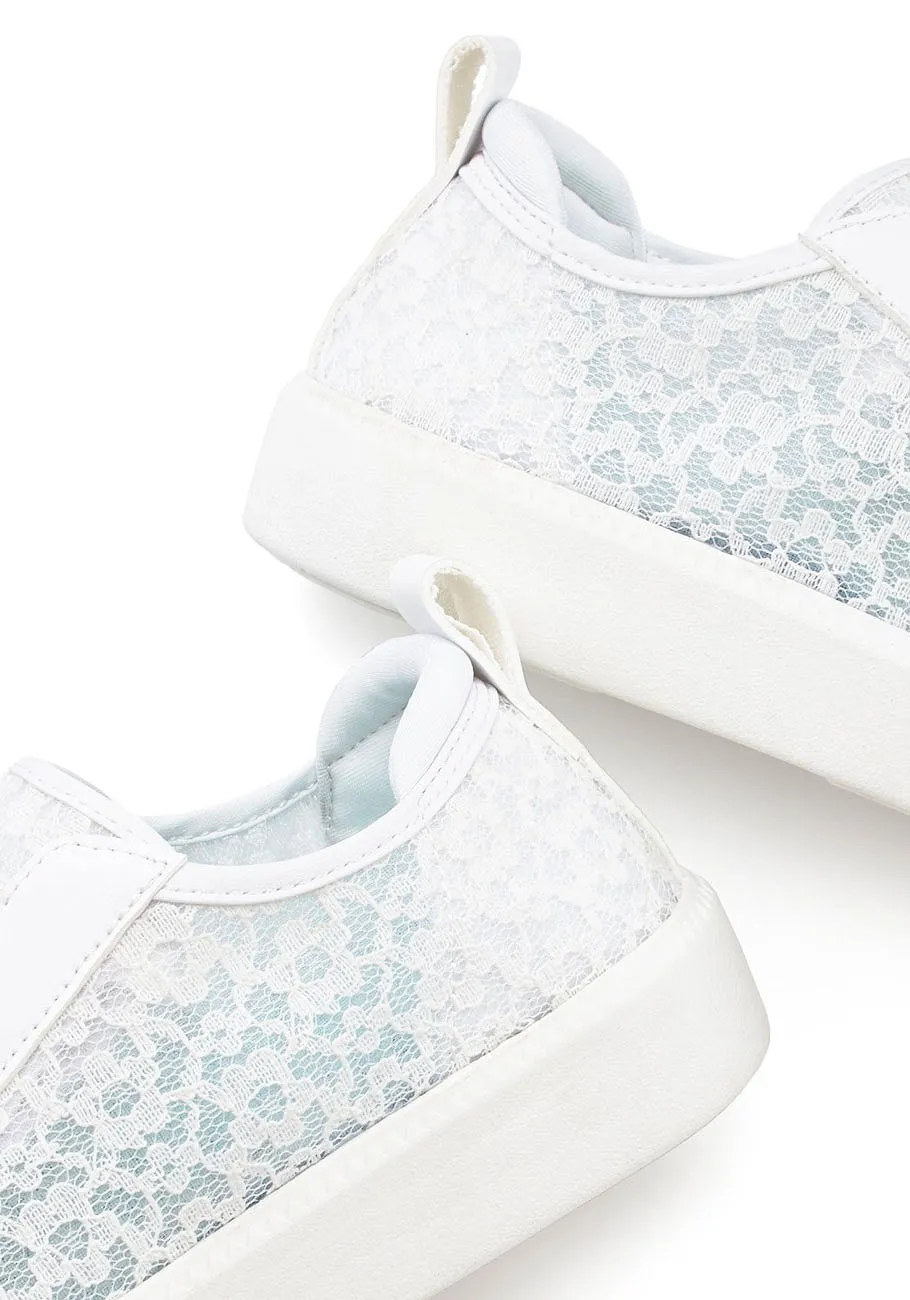 LASCANA Women's Sheer Lace Detail Sneakers