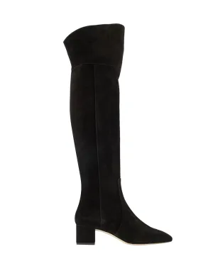 Letizia 45Mm Thin Block Square in leatherToe Over The Knee Boot